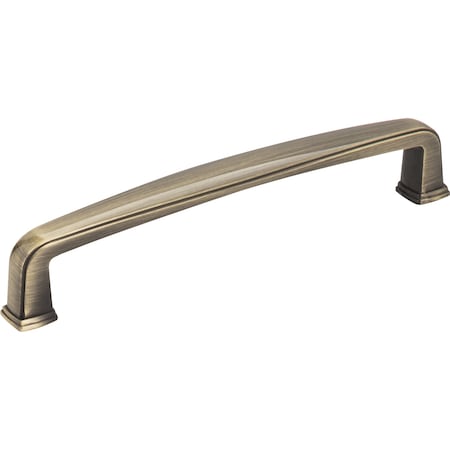 Jeffrey Alexander 128 mm Center-to-Center Brushed Antique Brass Square Milan 1 Cabinet Pull 1092-128AB